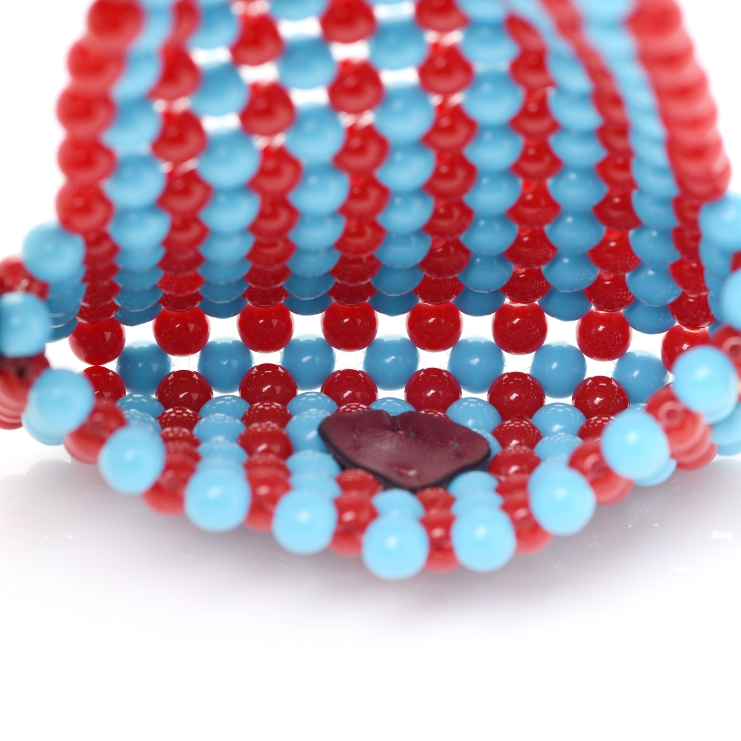 Glass Beaded Mini Pico Baguette Charm Red Blue