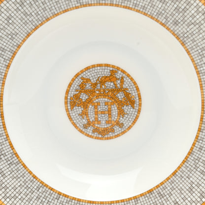 Hermes Porcelain Mosaique Au 24 Platine Soup Plate Set of 2 5 of 7