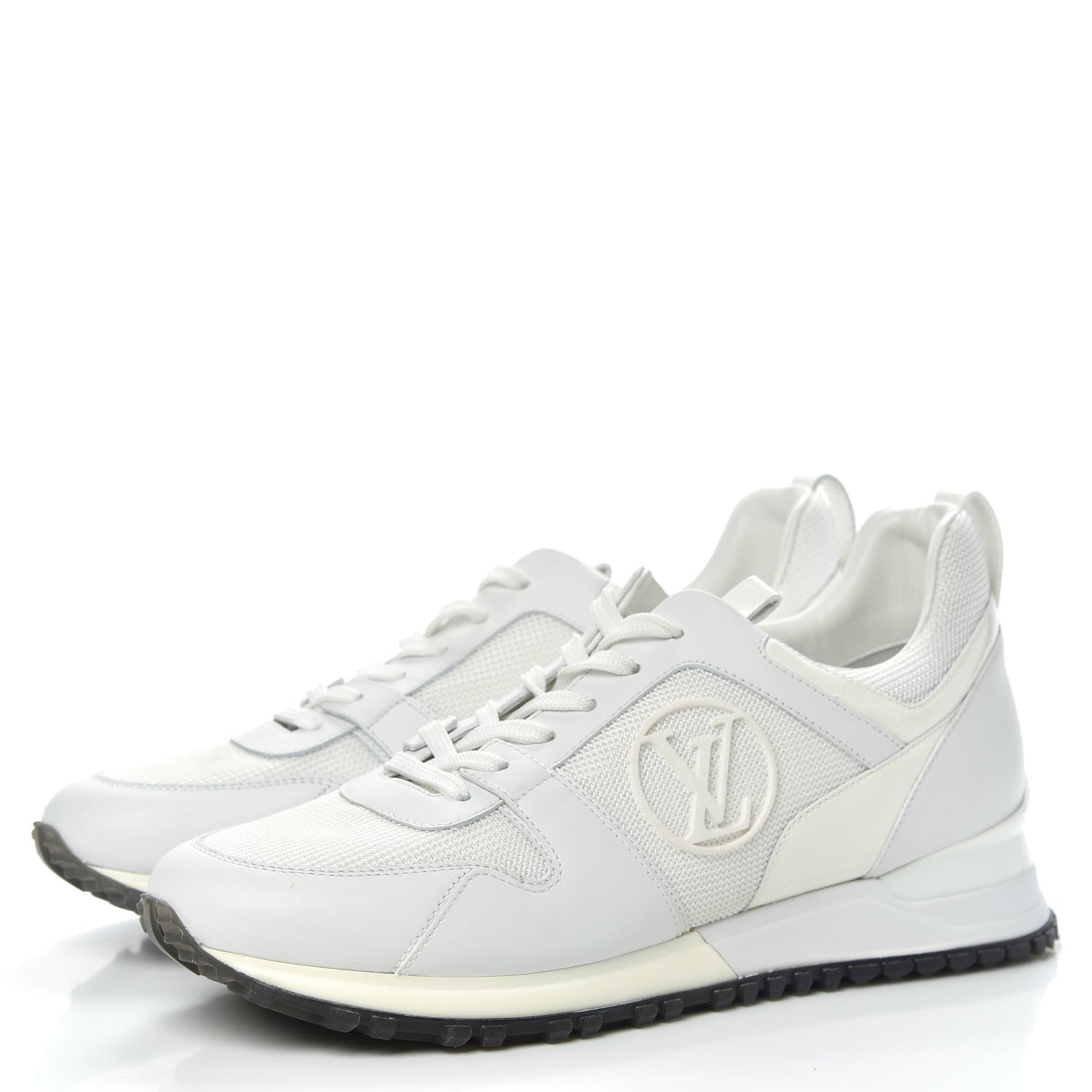 Louis Vuitton Calfskin Mesh Mens Run Away Sneakers 8.5 White 3 of 6