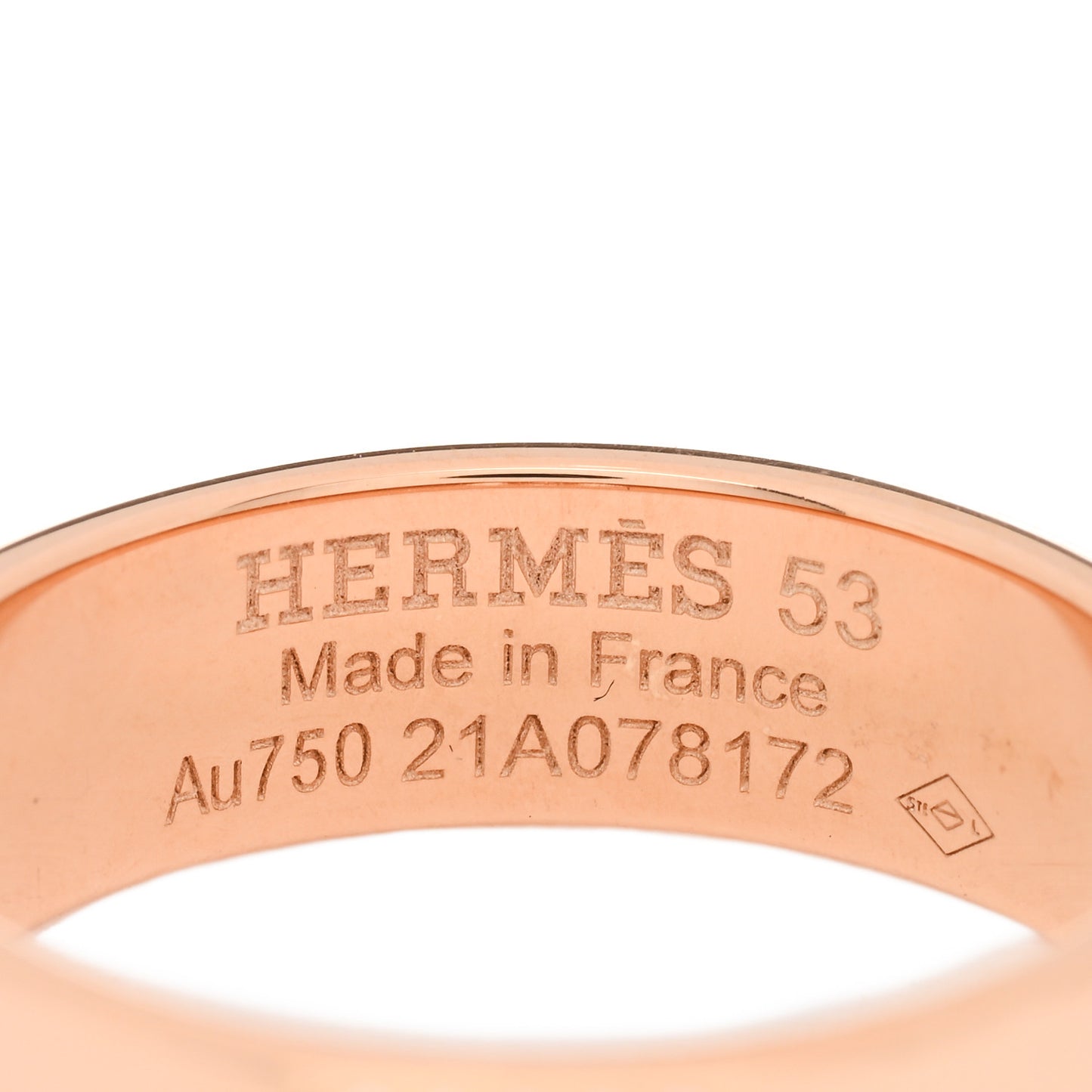 18K Rose Gold Diamond PM H D'Ancre Ring 53 6.5