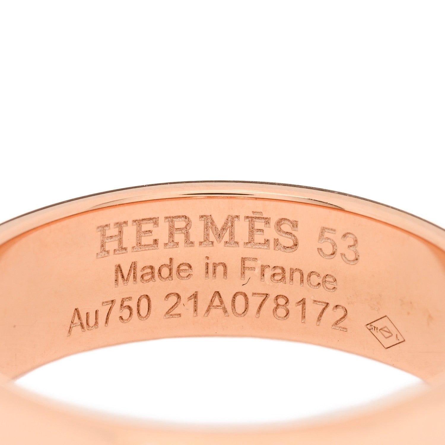 Hermes 18K Rose Gold Diamond PM H D'Ancre Ring 53 6.5 4 of 4