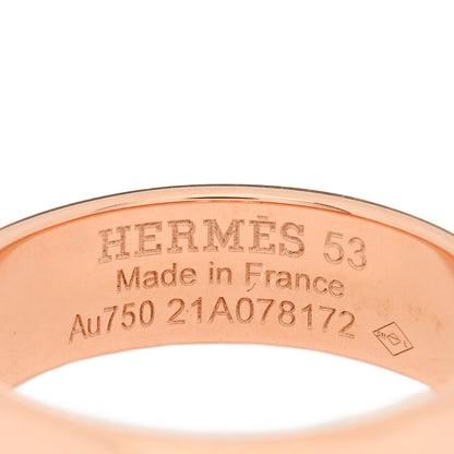 Hermes 18K Rose Gold Diamond PM H D'Ancre Ring 53 6.5 4 of 4