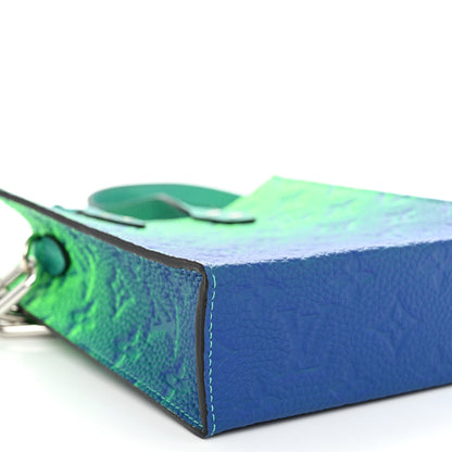 Louis Vuitton Taurillon Illusion Sac Plat XS Bleu Vert 8 of 9