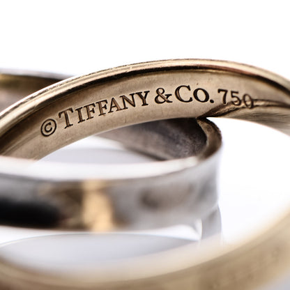 Tiffany Sterling Silver 18K Yellow Gold 1837 Interlocking Circles Ring 54 7 5 of 5