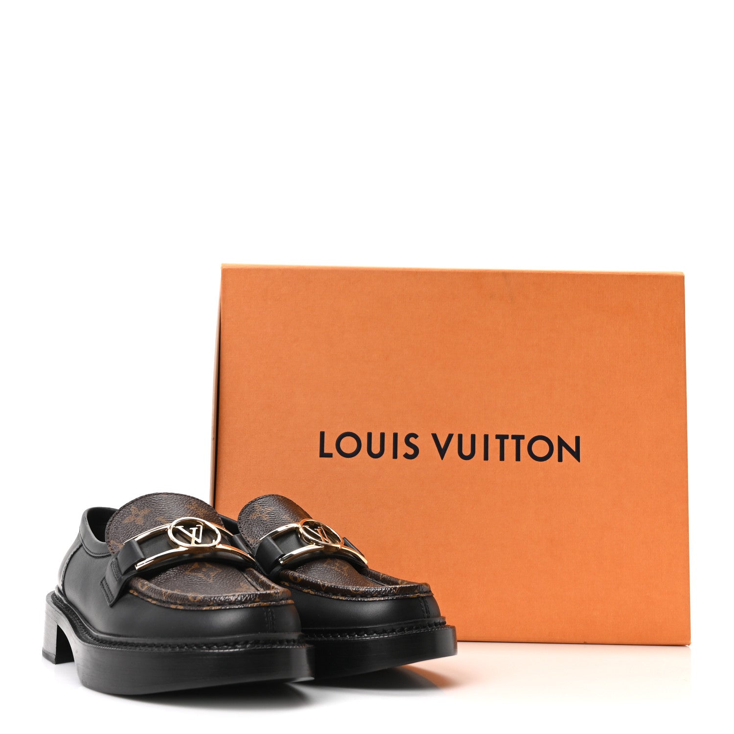 Louis Vuitton Monogram Calfskin Academy Loafers 38 Black 9 of 9