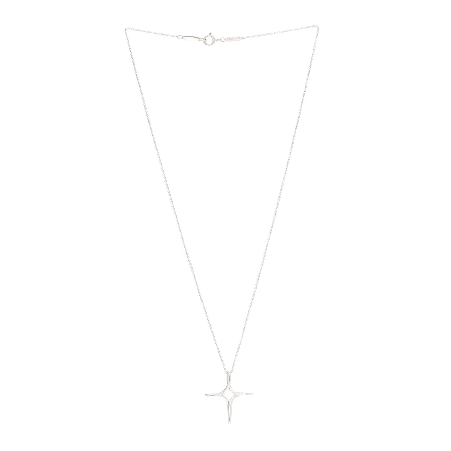 Sterling Silver Elsa Peretti Infinity Cross Pendant Necklace