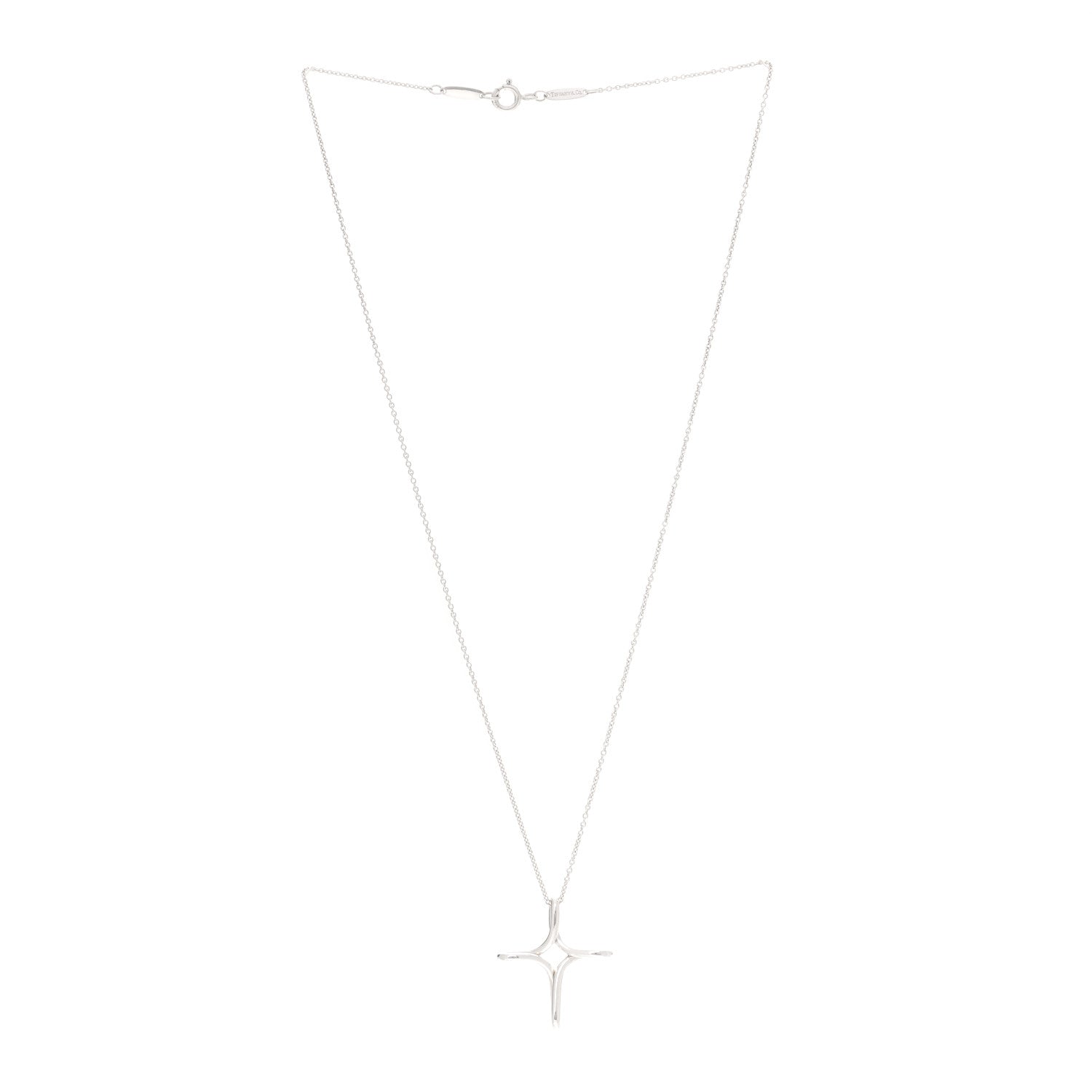Tiffany Sterling Silver Elsa Peretti Infinity Cross Pendant Necklace 3 of 6