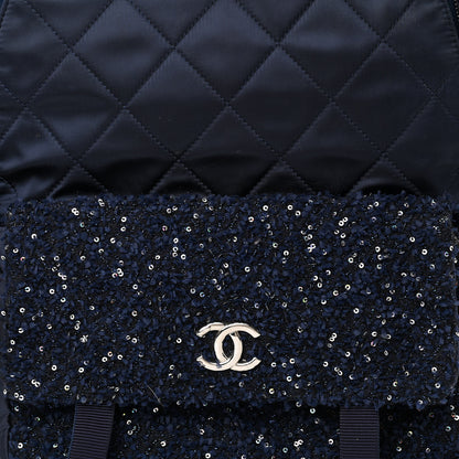 Chanel Tweed Nylon Quilted Astronaut Essentials Backpack Navy 6 of 8