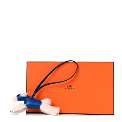 Hermes Milo Lambskin Shearling Budy Charm Bleu Saphir 4 of 4