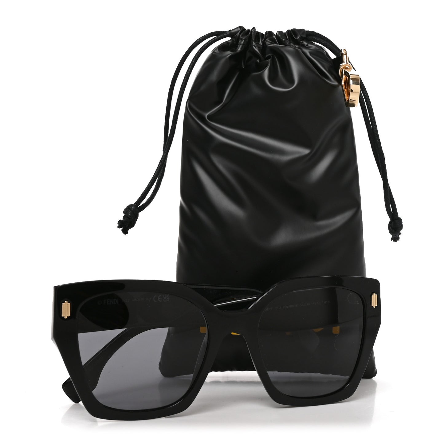 Acetate Fendigraphy Square Sunglasses FE40070I Black