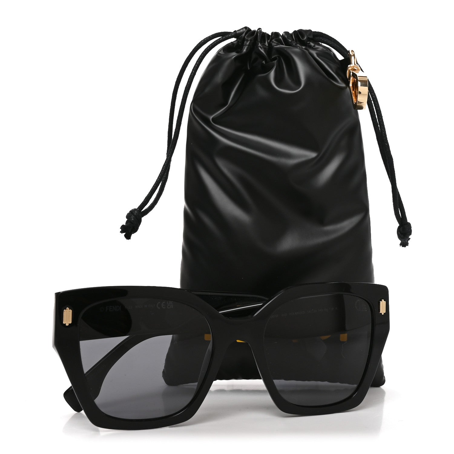 Fendi Acetate Fendigraphy Square Sunglasses FE40070I Black 7 of 7