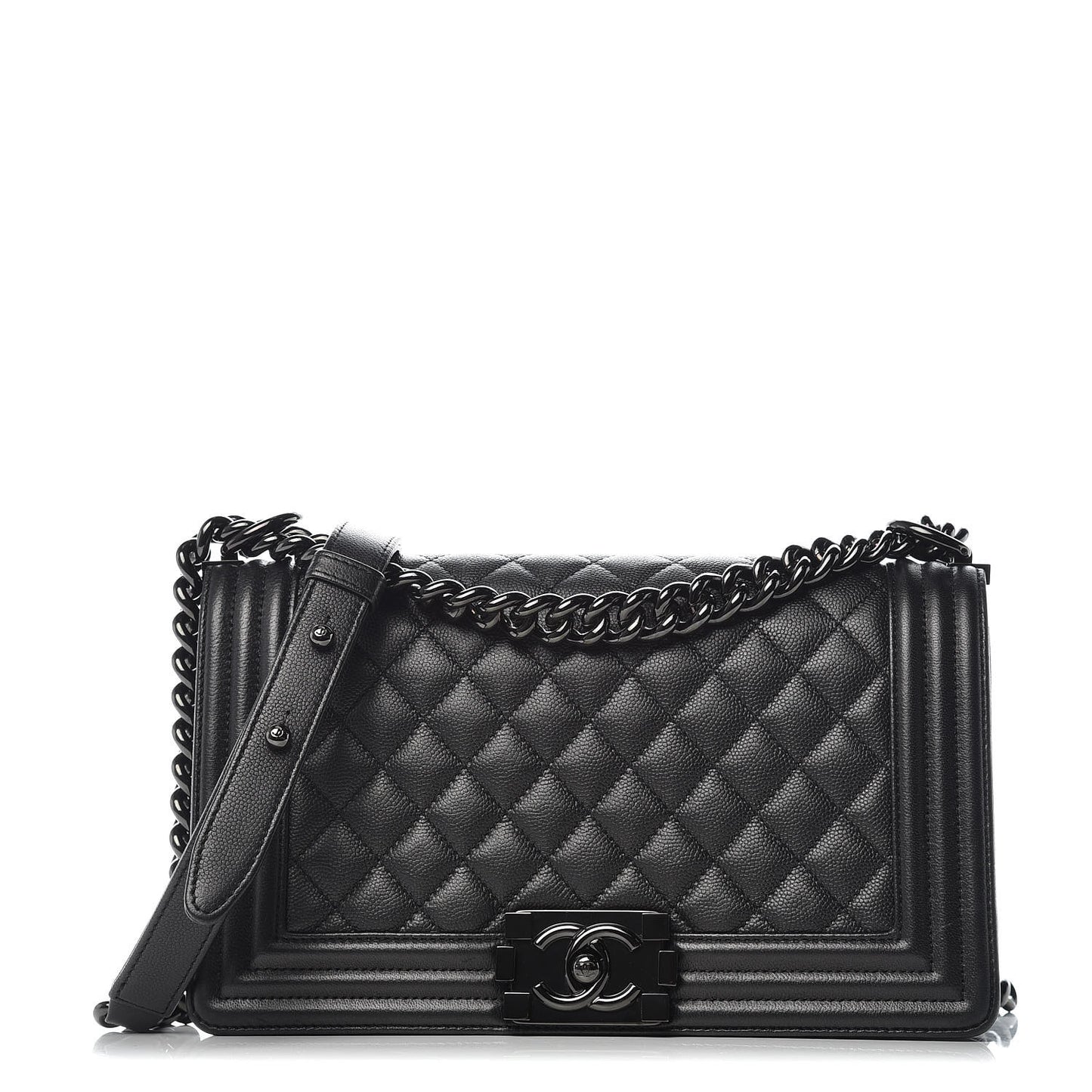 Caviar Quilted Medium Boy Flap So Black