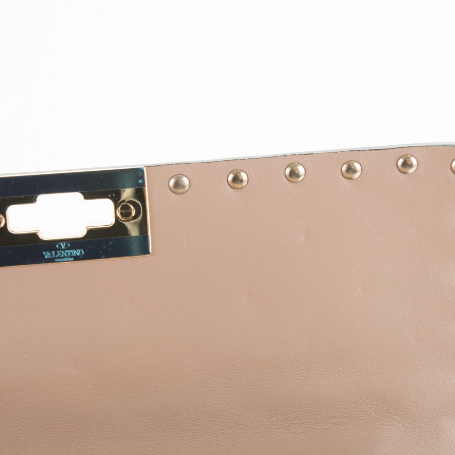 Lambskin Medium Rockstud Spike Shoulder Bag Poudre