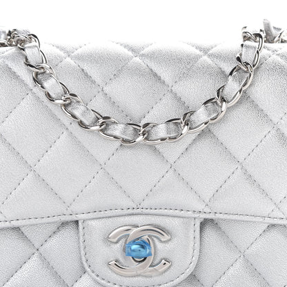 Chanel Metallic Lambskin Quilted Mini Square Flap Silver 8 of 11