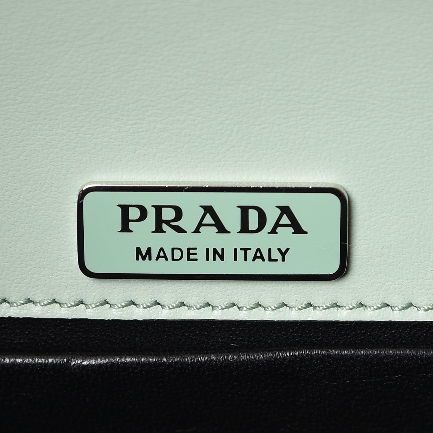 Prada Spazzolato Soft Calf Cahier Chain Wristlet Acqua 7 of 7