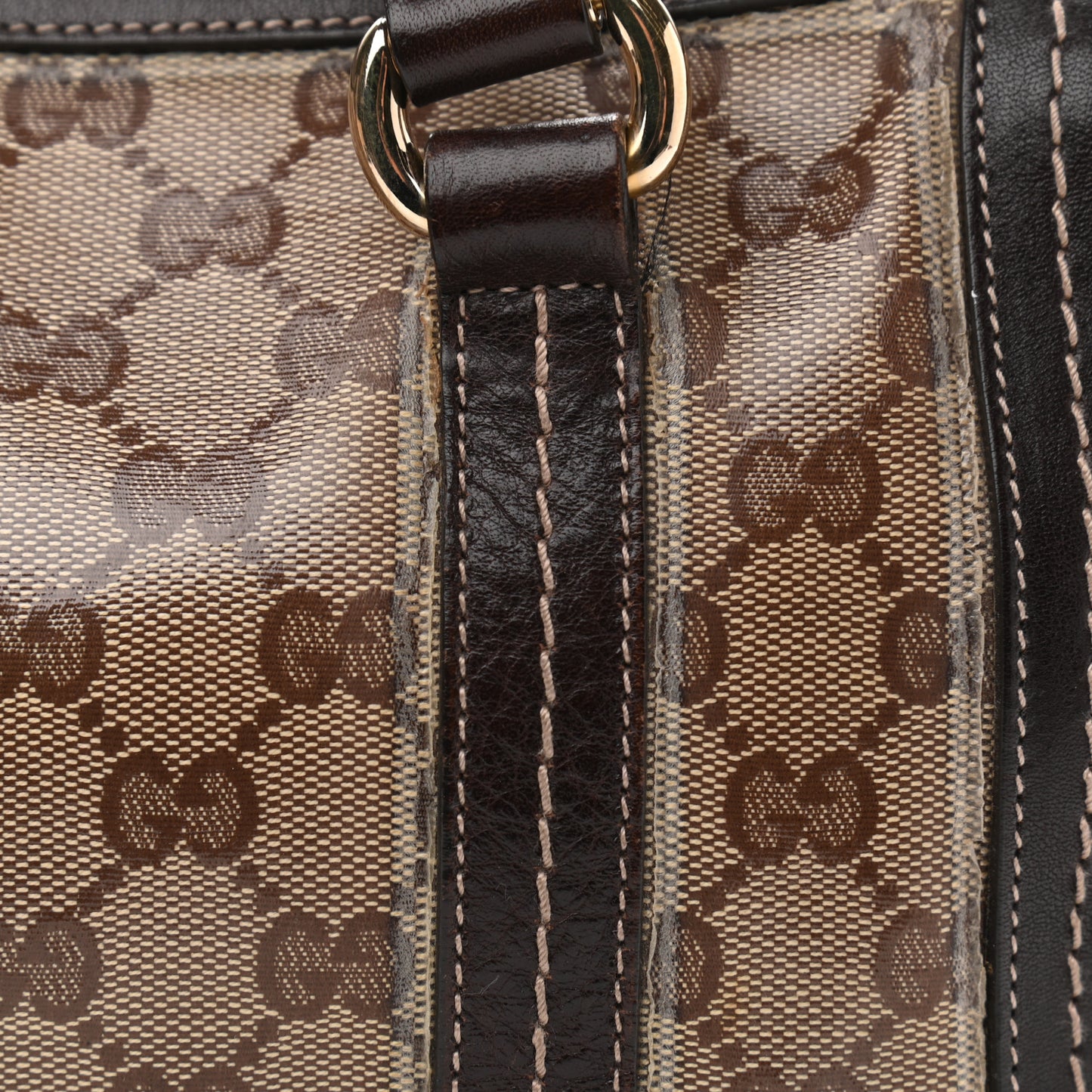 Crystal Monogram Duchessa Boston Bag Brown