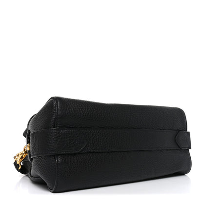 Prada Vitello Daino Soft Zippered Top Handle Bag Black 4 of 9