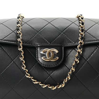 Chanel Lambskin Quilted Turn Around Clutch With Chain Black 8 of 11