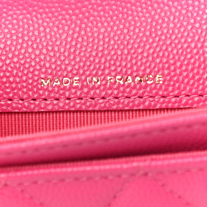 Chanel Caviar Quilted Flap Card Holder Wallet Dark Pink 7 of 12
