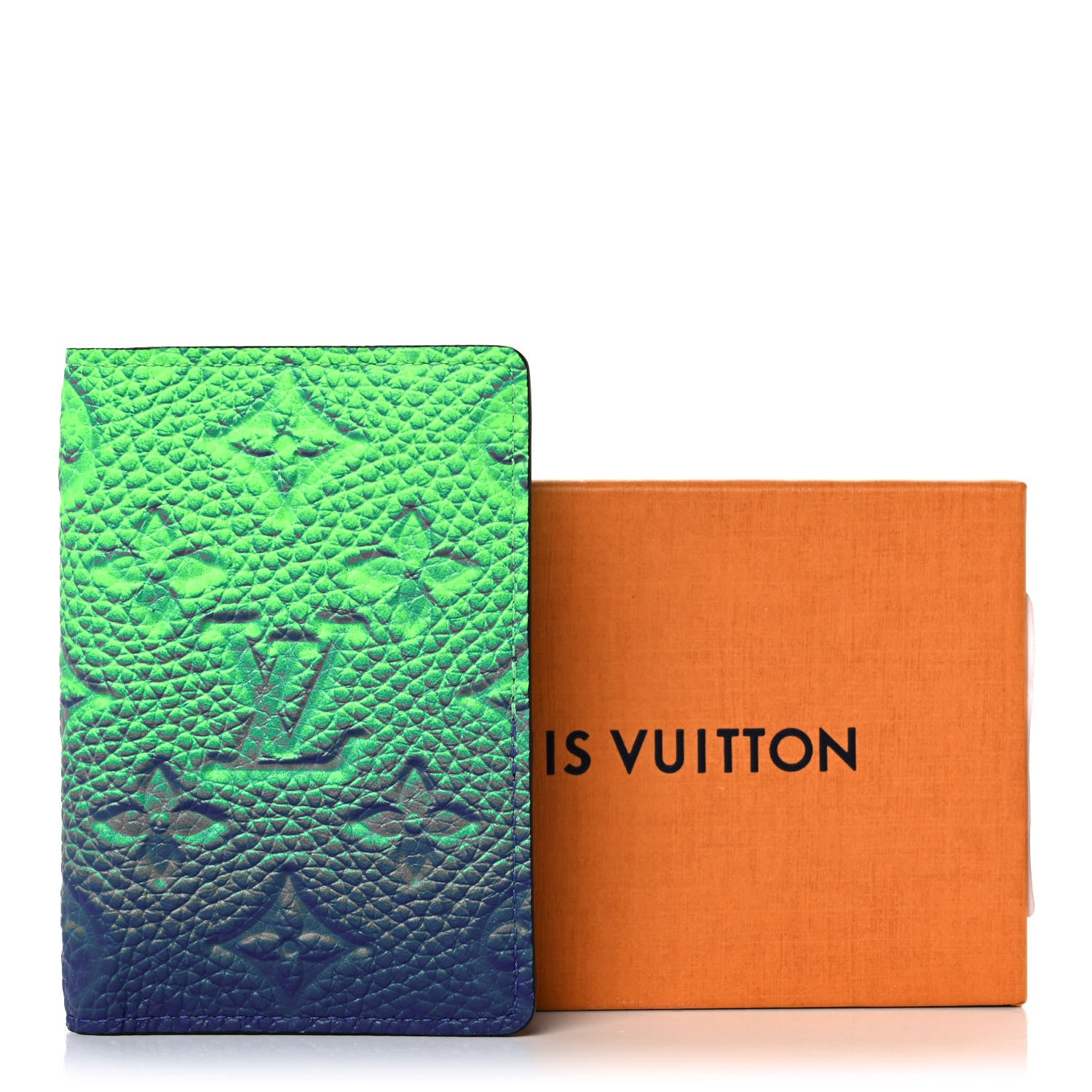 Louis Vuitton Taurillon Illusion Pocket Organizer Bleu Vert 7 of 7