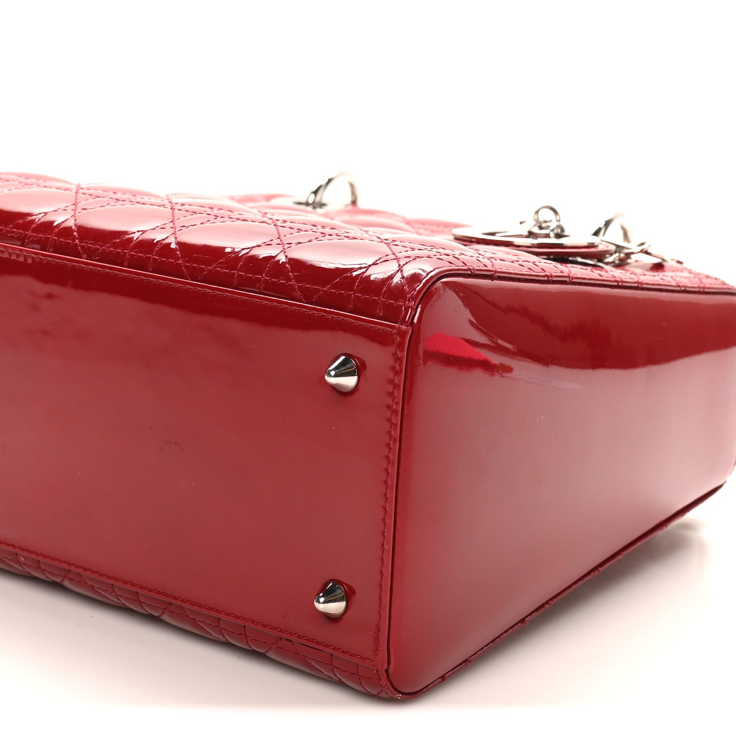 Patent Cannage Medium Lady Dior Red