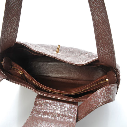 Chanel Metallic Caviar Quilted Shoulder Bag Brown 5 of 13