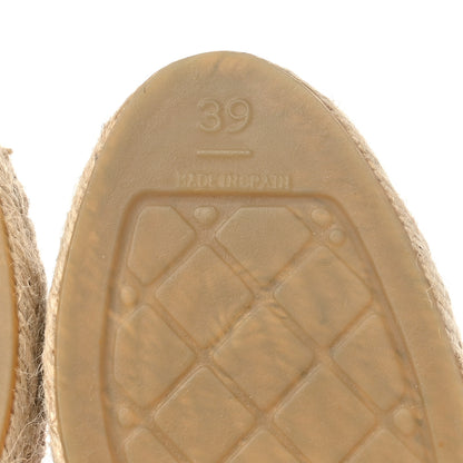Chanel Lambskin CC Espadrilles 39 Beige Black 6 of 10