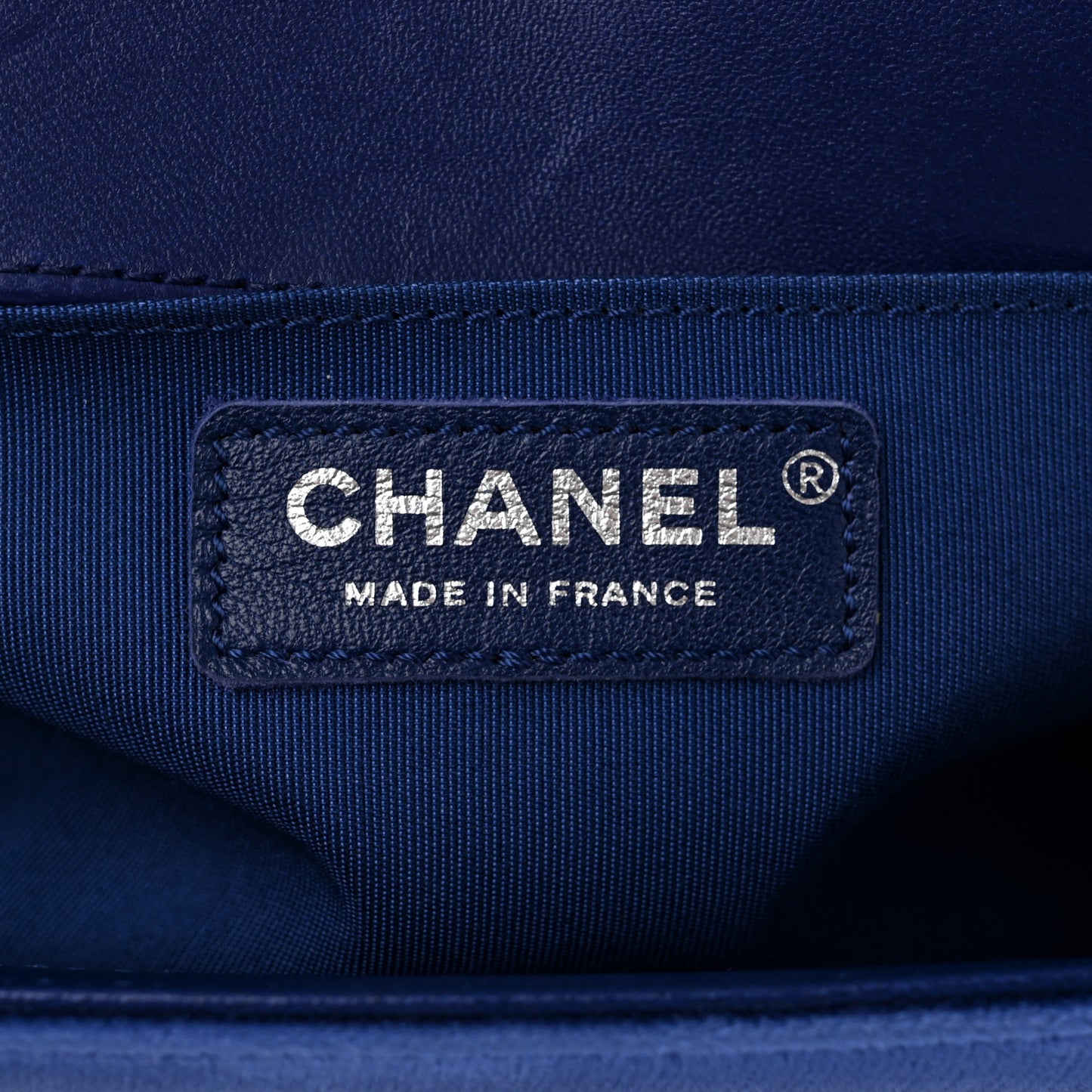 Velvet Quilted Medium Boy Flap Blue