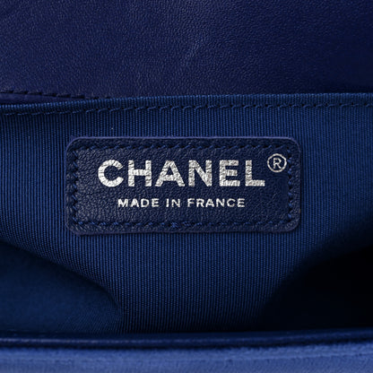 Chanel Velvet Quilted Medium Boy Flap Blue 6 of 10