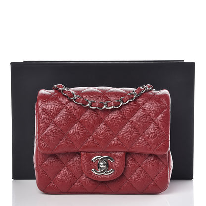 Chanel Caviar Quilted Mini Square Flap Red 10 of 10