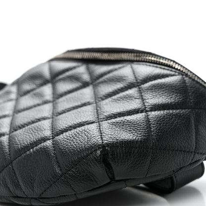 Chanel Grained Calfskin Quilted Waist Belt Bag Black 10 of 10
