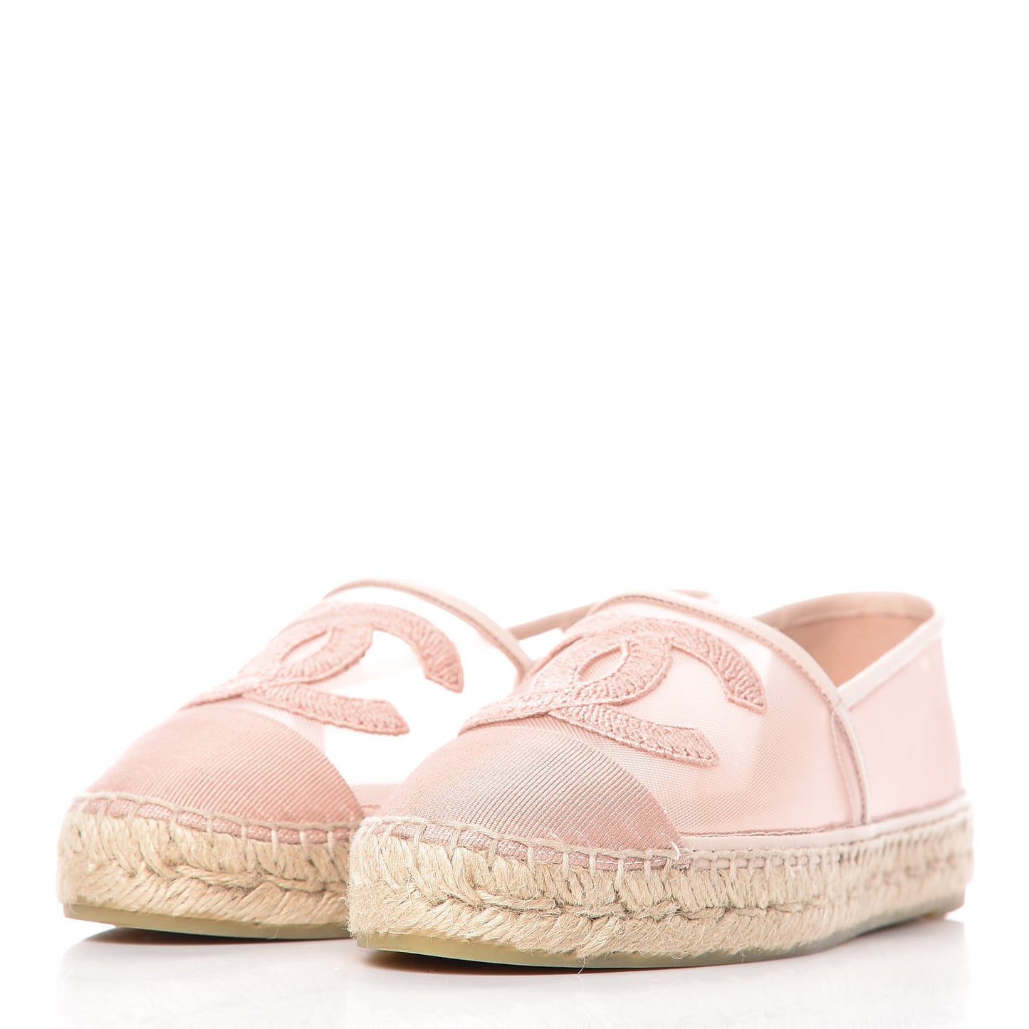 Mesh Grosgrain CC Espadrilles 38 Pink