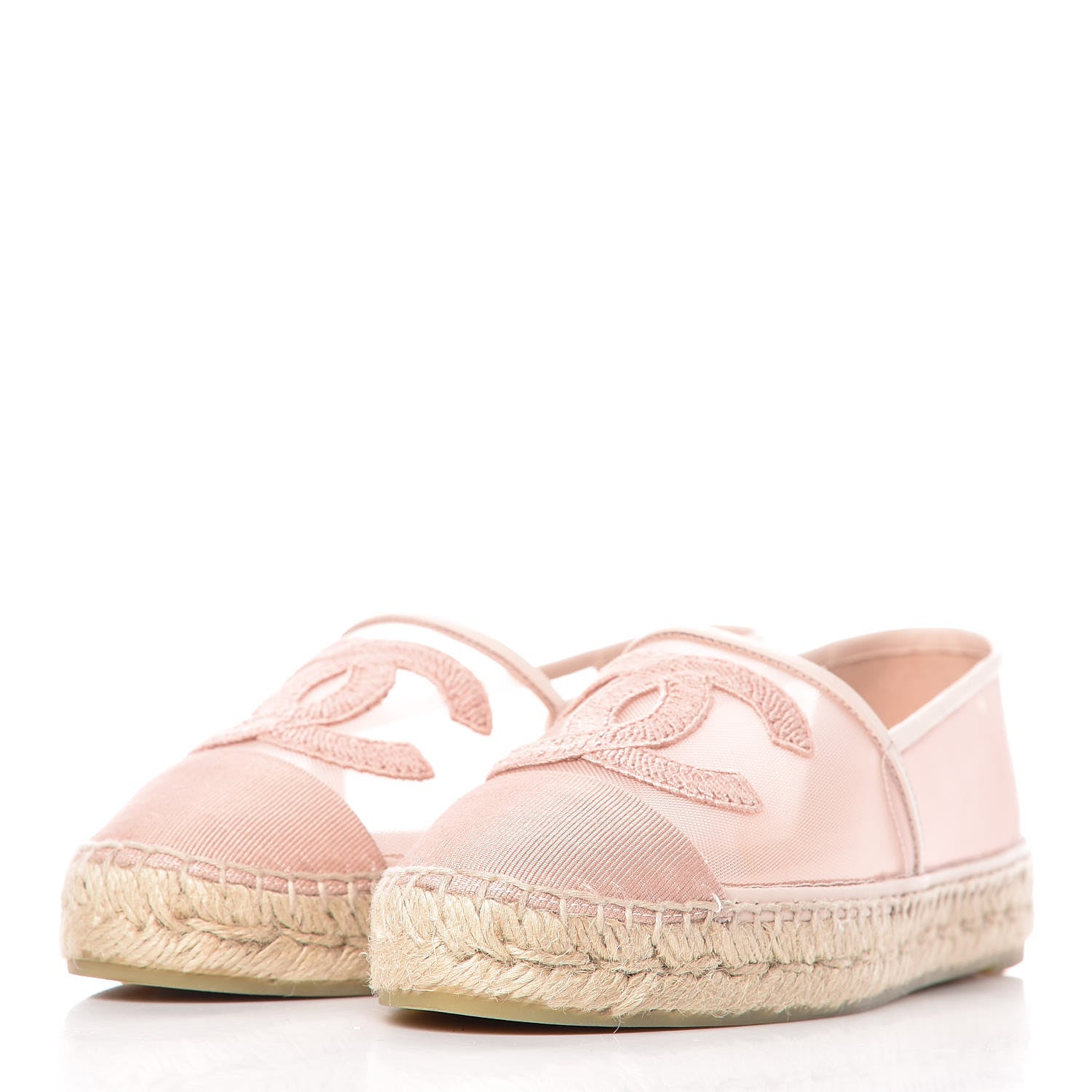 Chanel Mesh Grosgrain CC Espadrilles 38 Pink 3 of 10