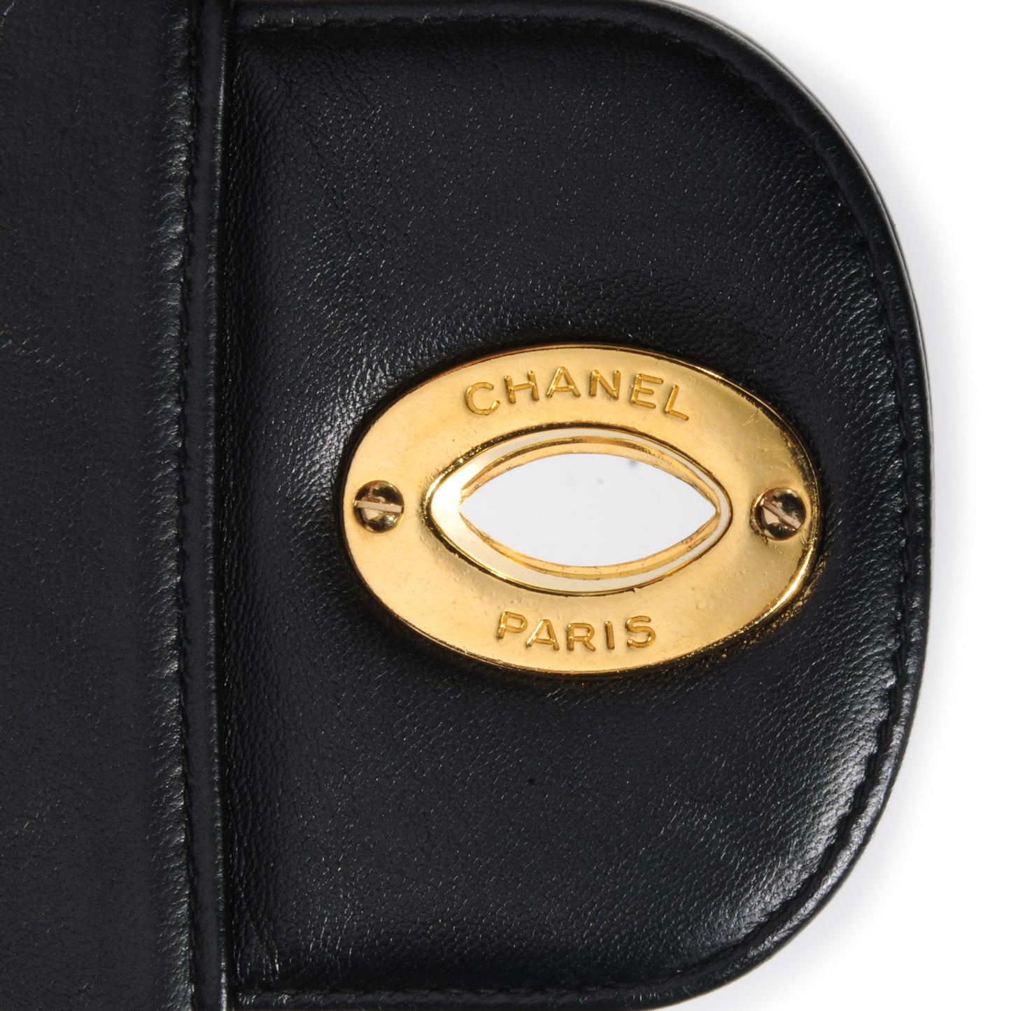 Lambskin Vertical Quilt Jumbo Flap Black