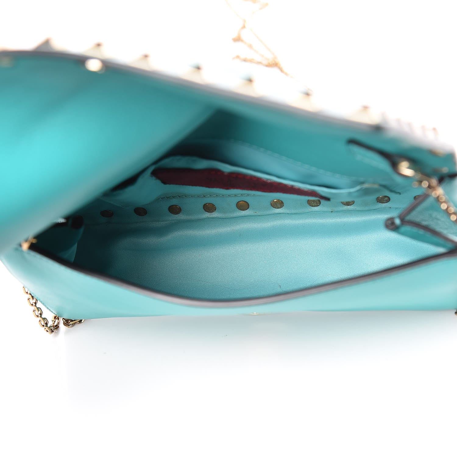 Valentino Garavani Vitello Small Rockstud Chain Flap Crossbody Bag Opaline Green 5 of 13