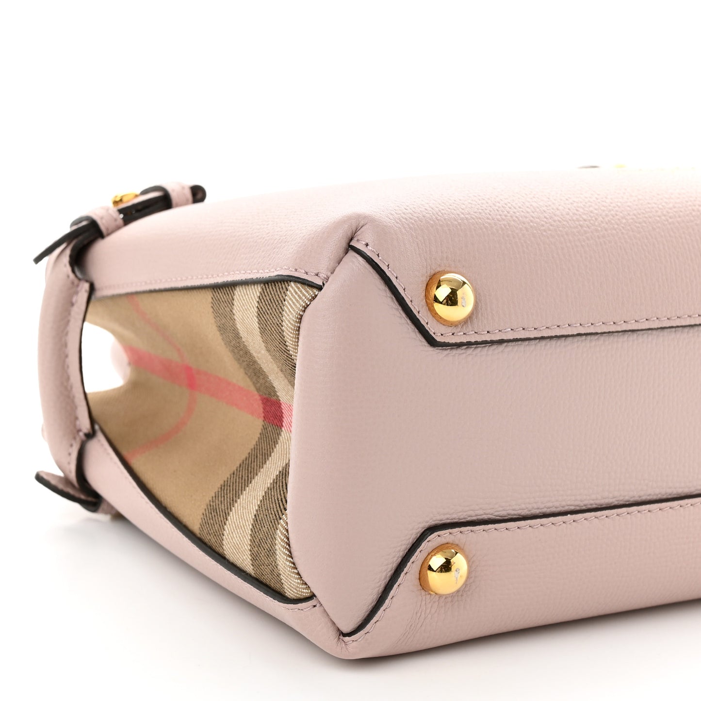 Derby Calfskin House Check Small Banner Tote Pink