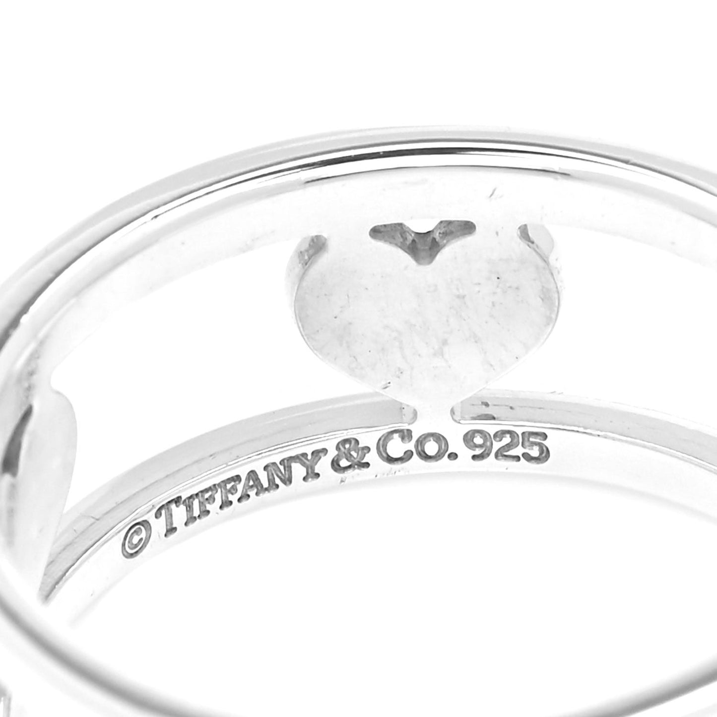 Sterling Silver Heart Stencil Band Ring 56 7.75