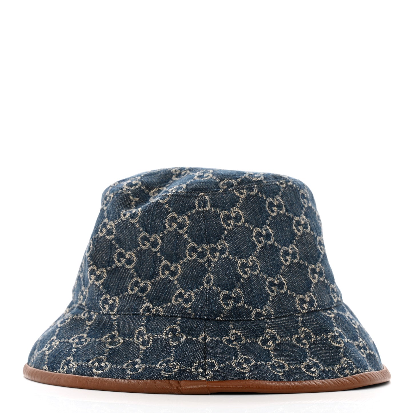 Washed Jacquard Denim Nappa GG Monogram Oscar Bucket Hat M Denim Cuir