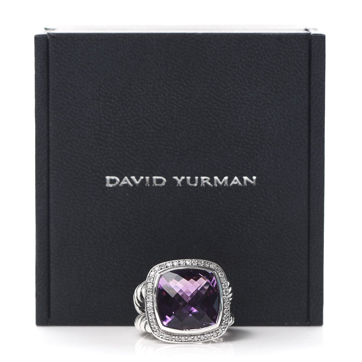 Sterling Silver Diamond Amethyst 14mm Albion Ring 55 7.25