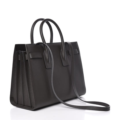 Saint Laurent Grained Calfskin Small Sac De Jour Coal 3 of 9