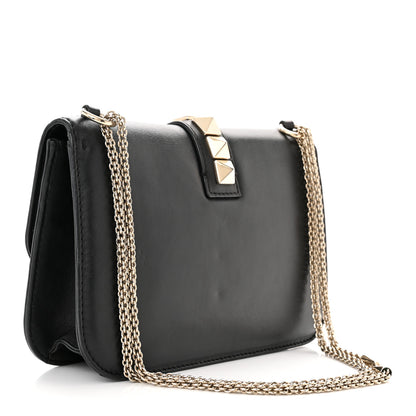 Valentino Garavani Vitello Medium Glam Lock Rockstud Flap Black 3 of 9