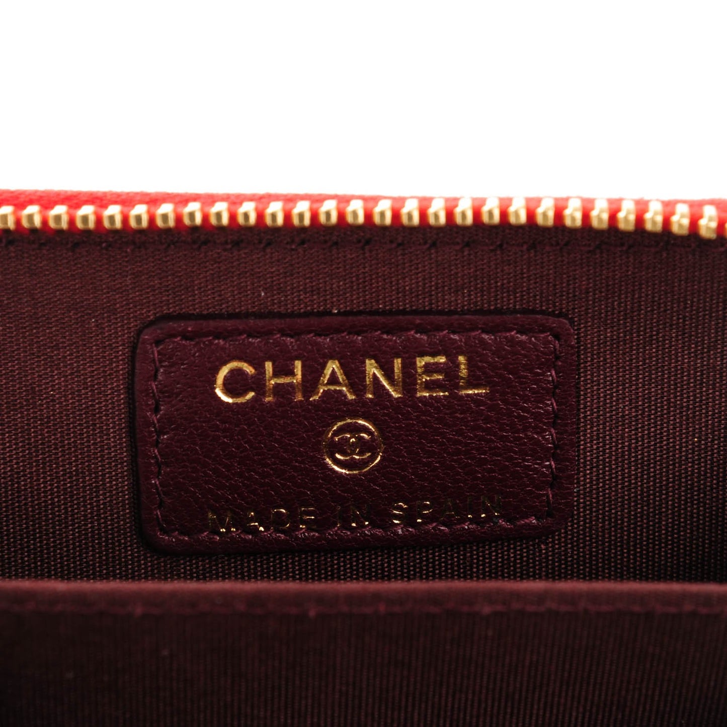 Sheepskin Quilted Mademoiselle Vintage Zip Coin Purse Red