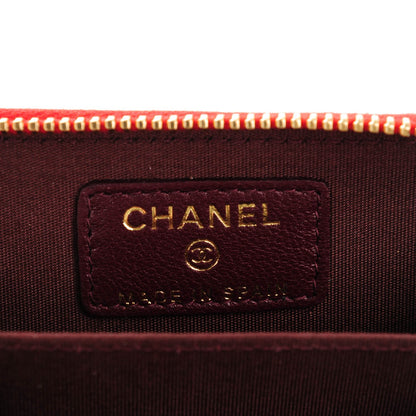 Chanel Sheepskin Quilted Mademoiselle Vintage Zip Coin Purse Red 6 of 7
