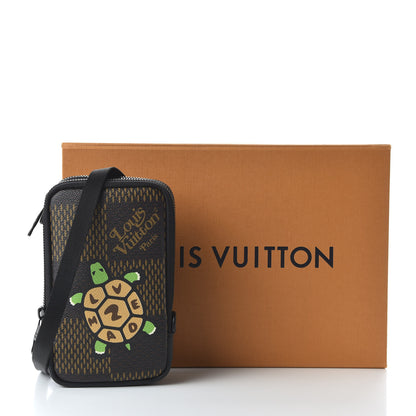 Louis Vuitton X NIGO Giant Damier Ebene Tortoise Double Phone Pouch 9 of 9