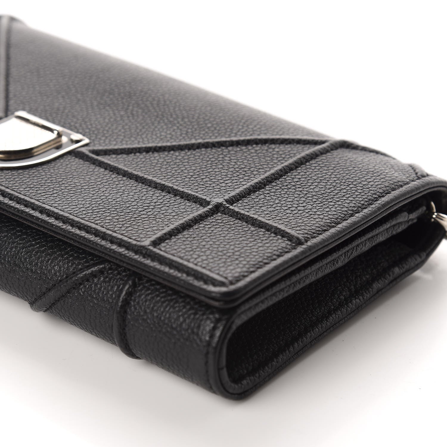 Christian Dior Grained Calfskin Diorama Croisiere Chain Wallet Black 6 of 12