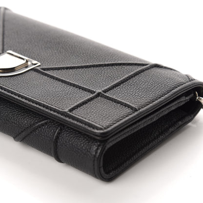 Christian Dior Grained Calfskin Diorama Croisiere Chain Wallet Black 6 of 12