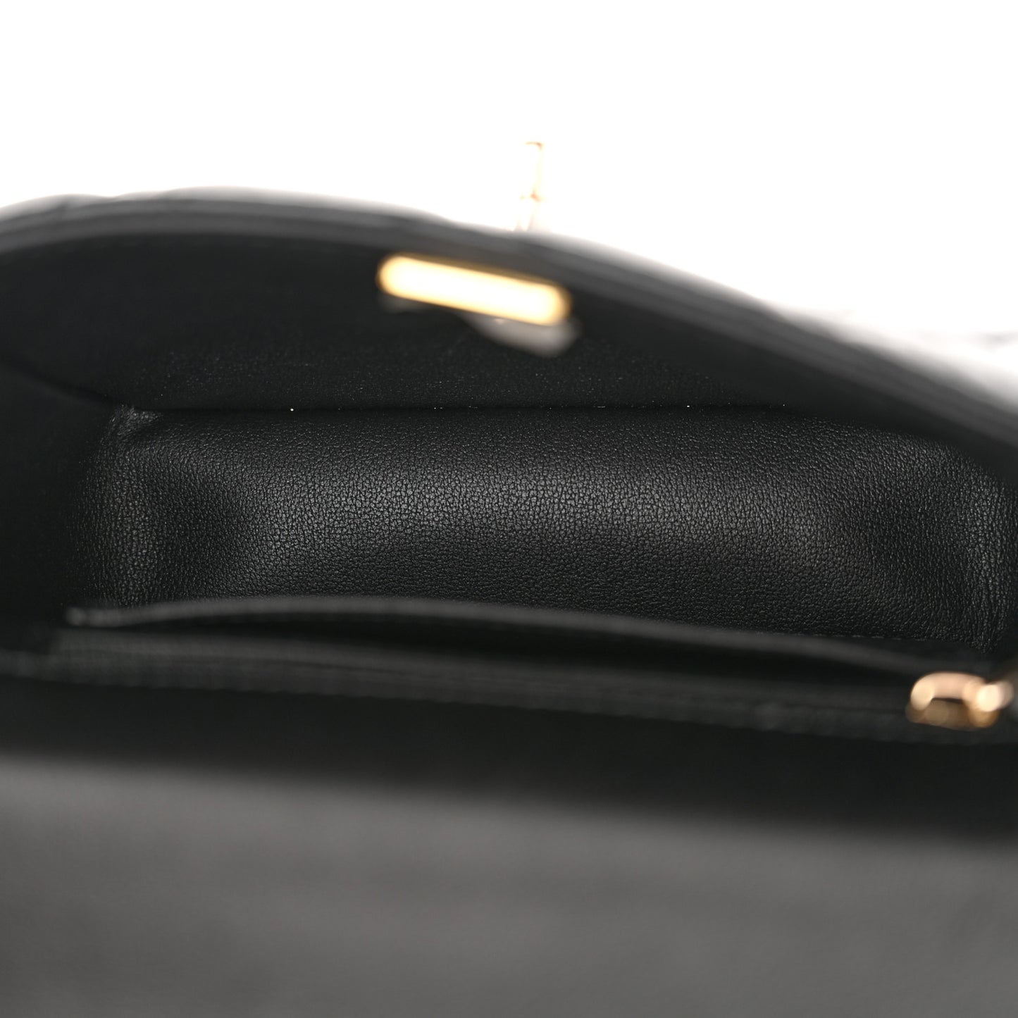 Lambskin Quilted Mini Top Handle Square Flap Black
