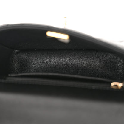 Chanel Lambskin Quilted Mini Top Handle Square Flap Black 5 of 11