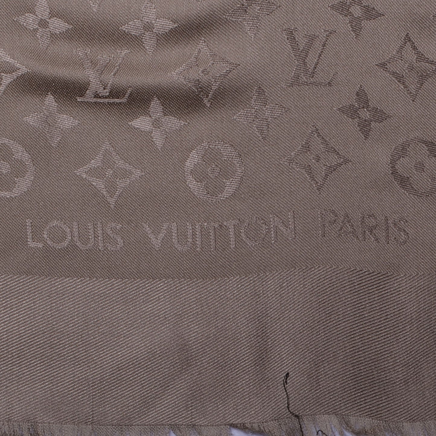 Silk Wool Monogram Shawl Beige