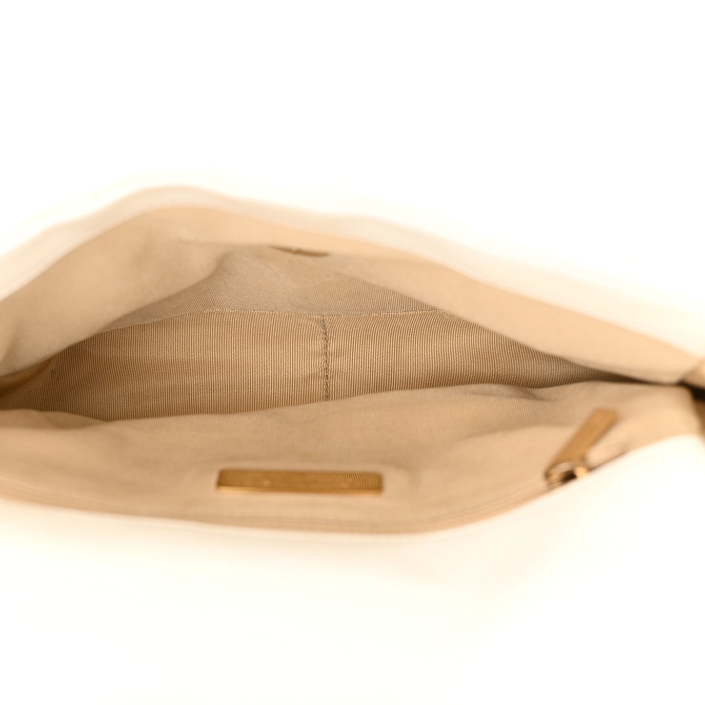 Shiny Crumpled Calfskin Quilted Medium Chanel 19 Flap White